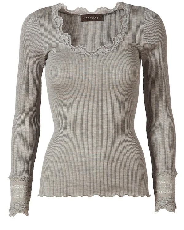 Rosemunde blonde top l/s, lightgrey - 5316-008. Køb på umame.dk