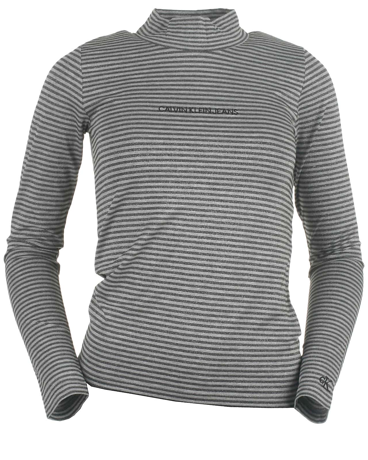 Calvin Klein t-shirt l/s, blackgrey - 128,8år