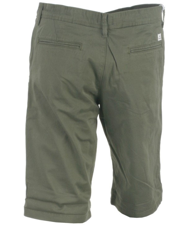 Armygrønne chino shorts fra Jack & Jones JR set bagfra, model Bowie 12172213 - køb på umame.dk