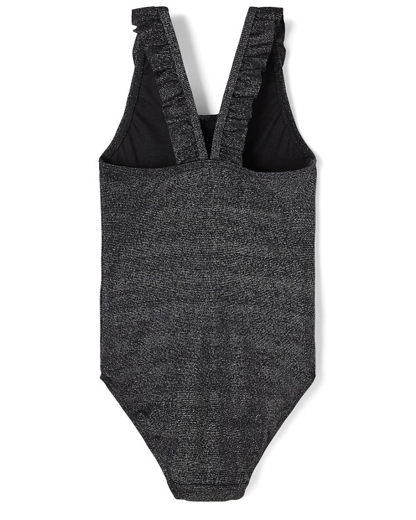 Bagsiden af sort glimmerbadedragt fra Name It - model 13188045 Zasha - køb på umame.dk