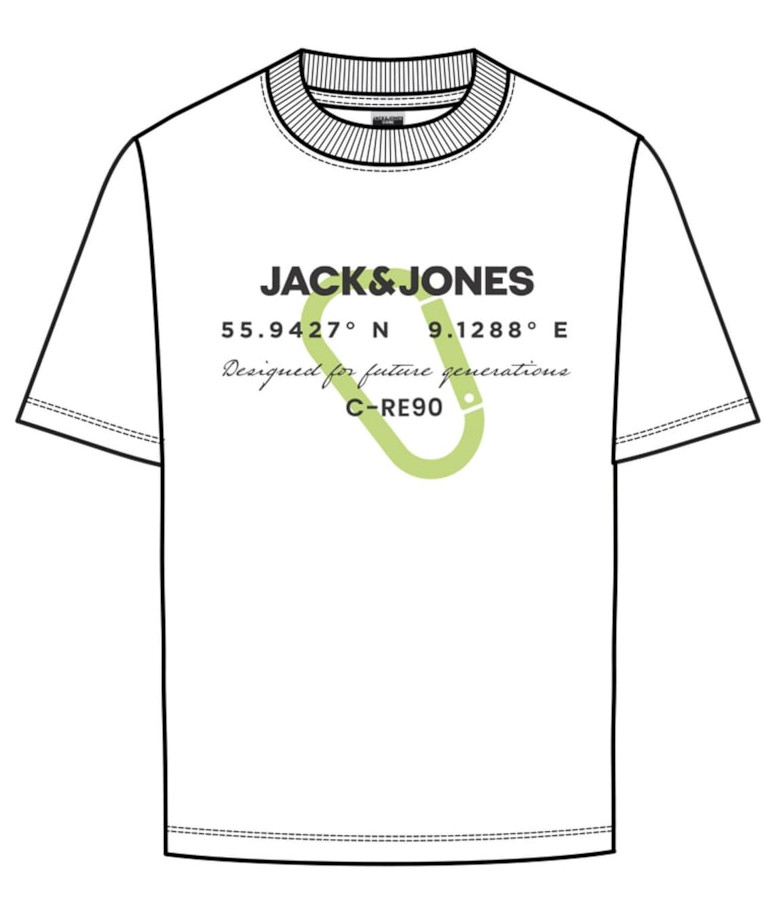 Jack & Jones JR t-shirt s/s, Text Tee, sort - 140,10år