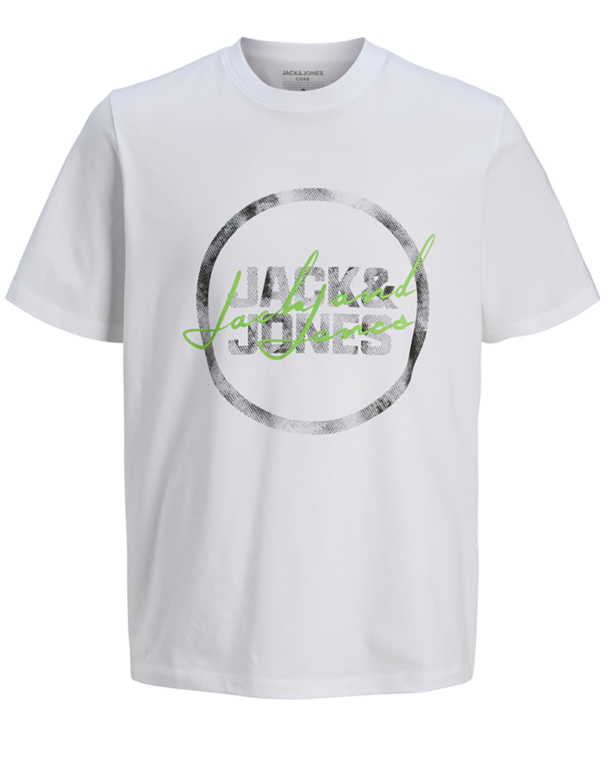 Se Jack & Jones t-shirt s/s, Script tee, hvid - 182,M+,M hos Umame.dk